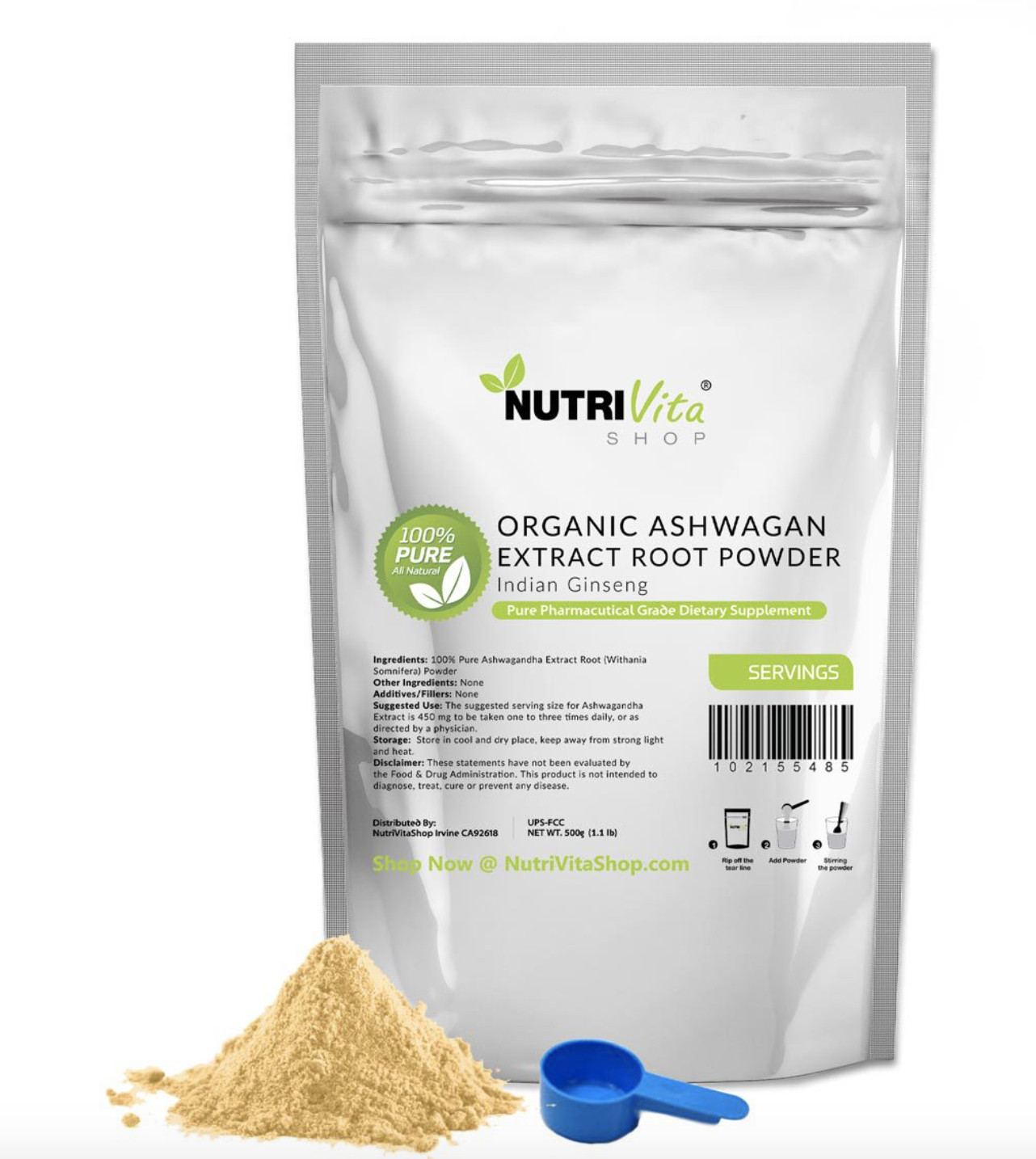 100g (3.5oz) 100% Pure Organic Ashwagandha Root Powder Withania Indian Ginseng