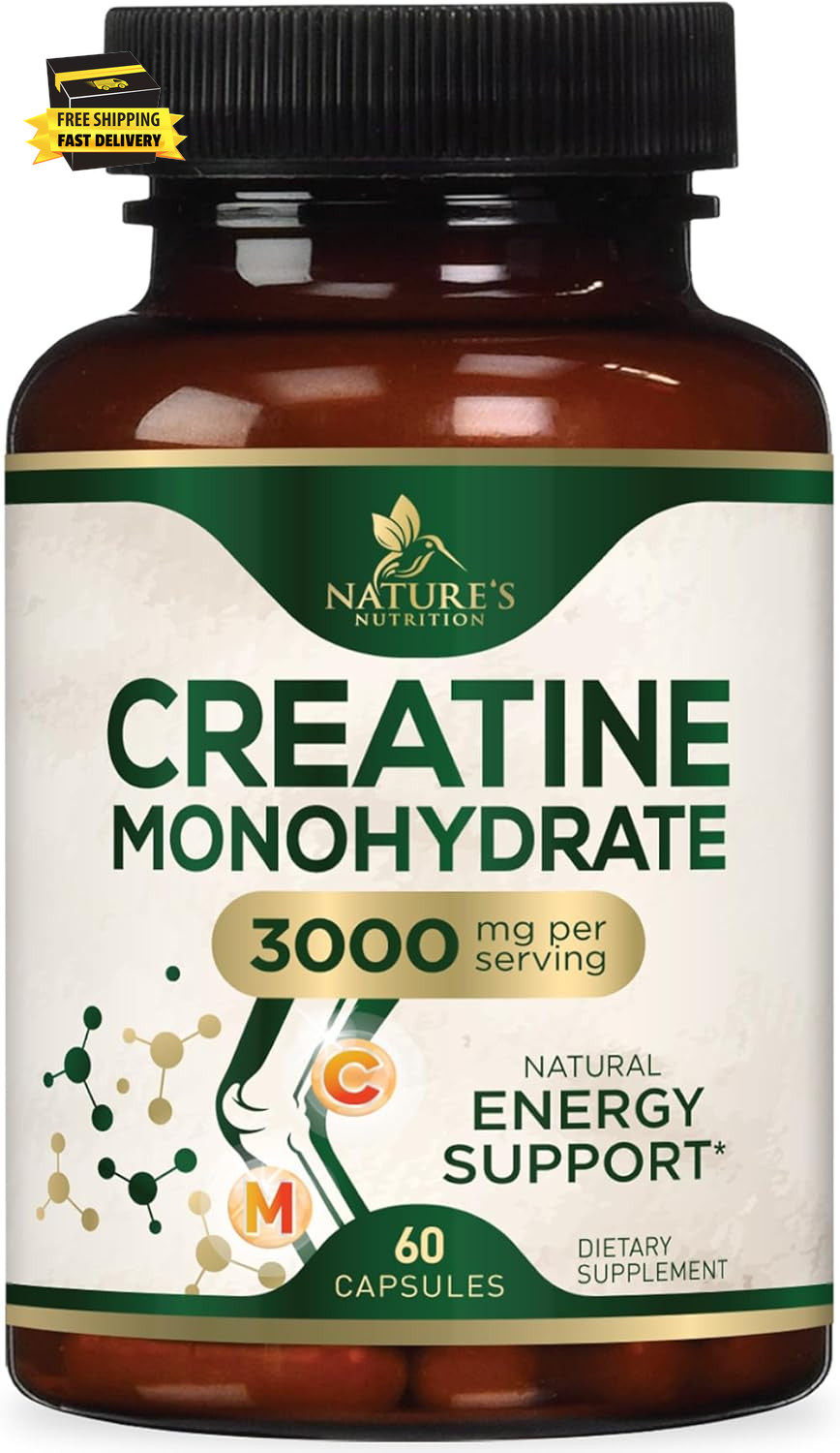 Creatine Monohydrate Capsules 3000Mg – Best Micronized Creatine Powder – Support