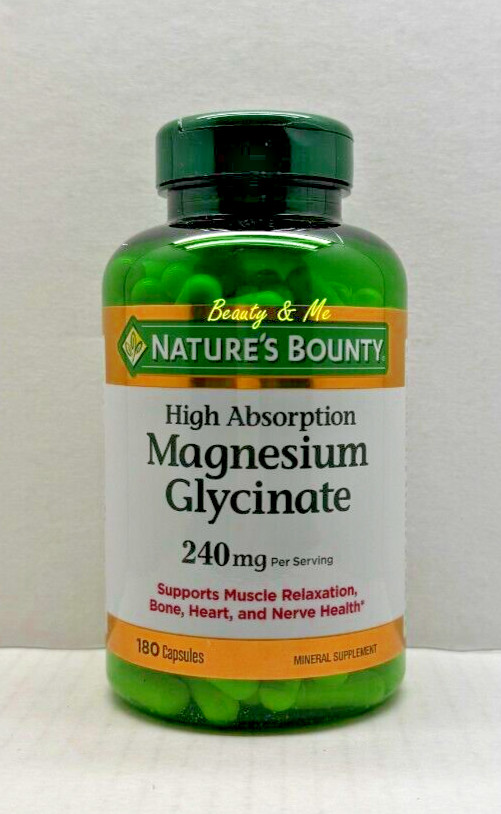 Nature’s Bounty High Absorption Magnesium Glycinate 240mg, 180 Capsules