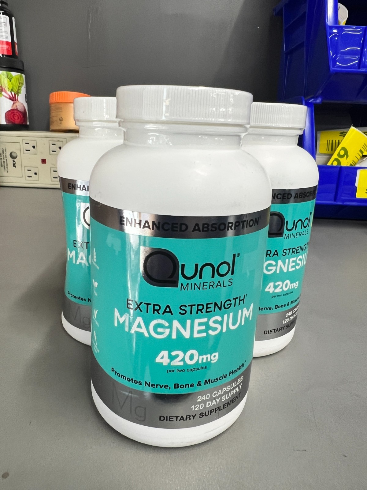 Qunol Magnesium Extra Strength 420mg, 240 Capsules – EXP 08/26