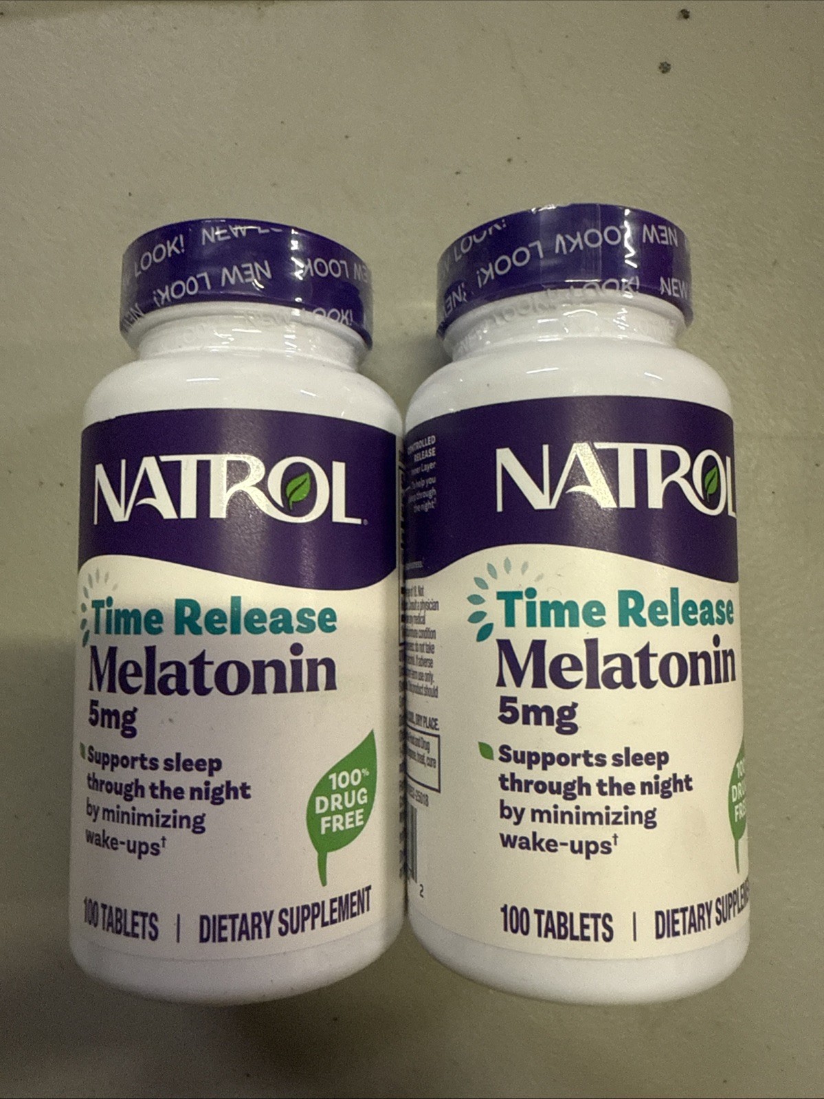 Natrol 2 Pack Melatonin Time Release Extra Strength 5 mg 100 Tablets Each New