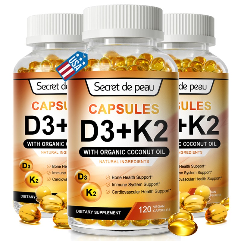 1/3X Vitamin D3 K2 Softgels Capsules – Extra Strength D3 K2 Supplements