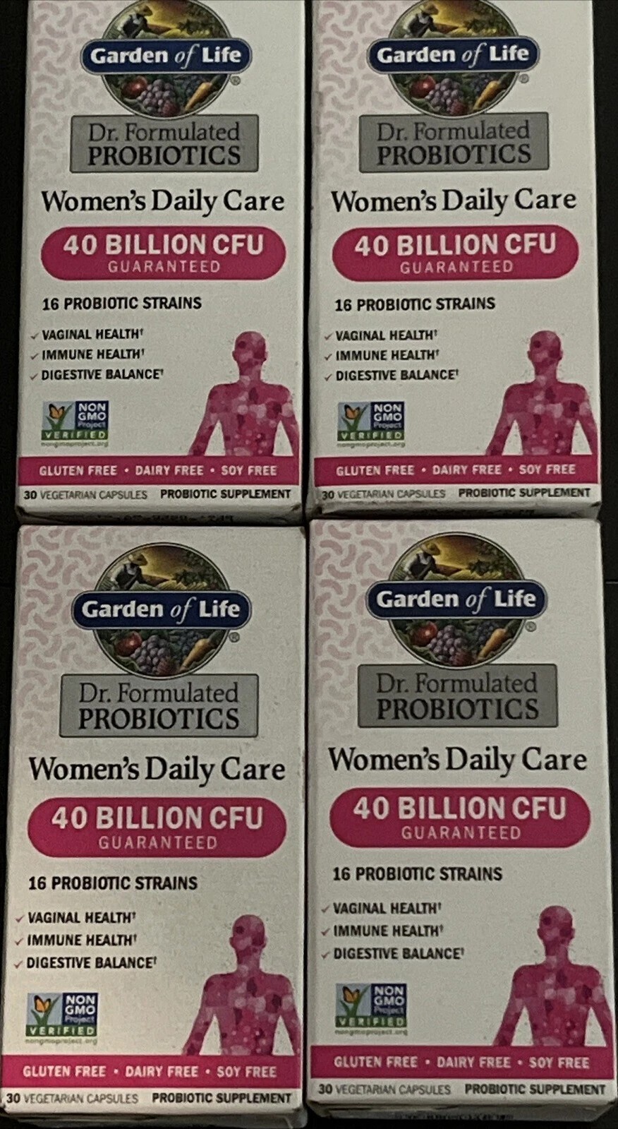 x4 Garden of Life Women’s Probiotics Daily Care 40 Billion CFU 30ct Exp 01/2026