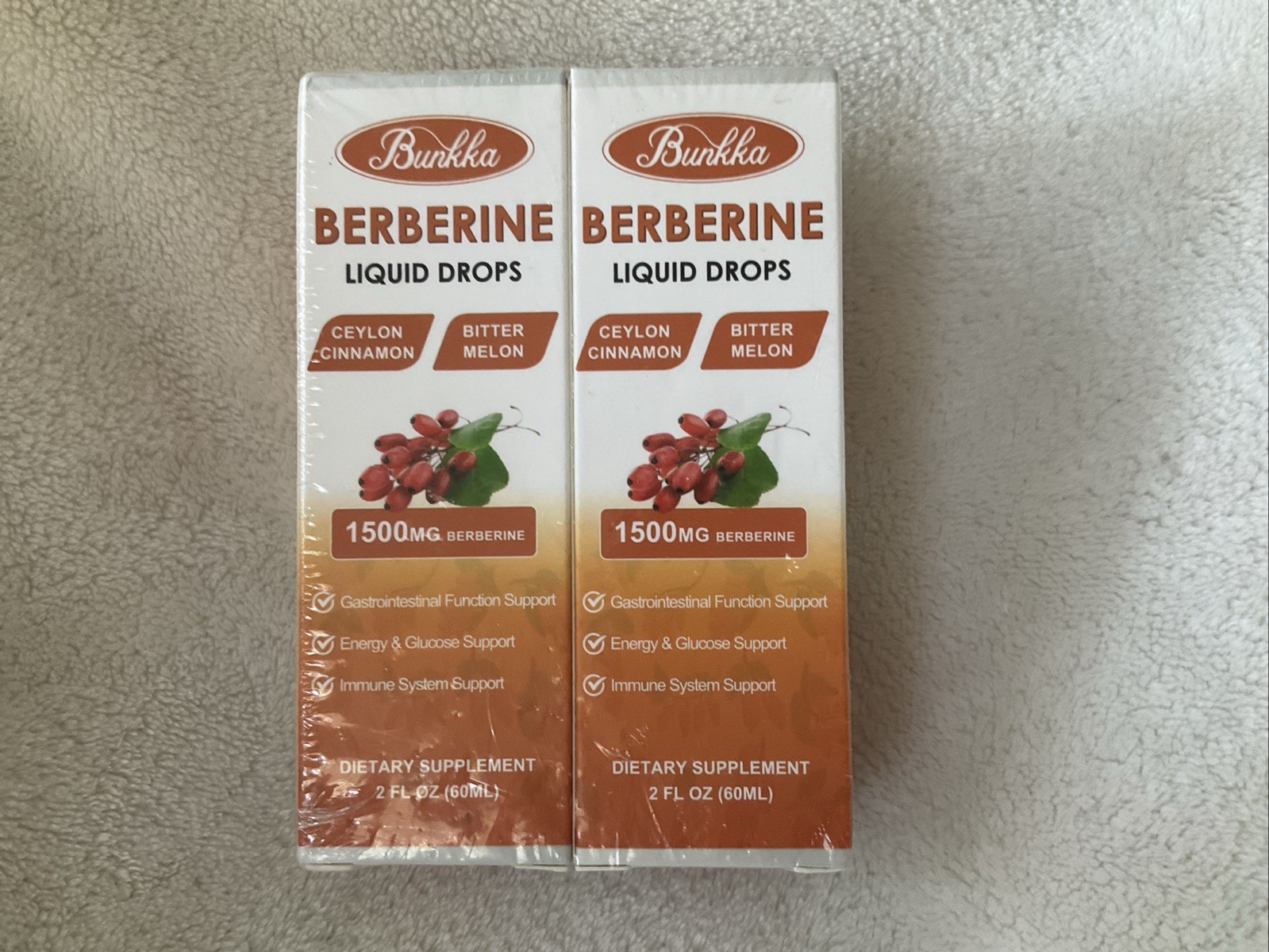Berberine Liquid Drops 1500mg Ceylon Cinnamon Heart Health & Immune 2 Pack 2 oz