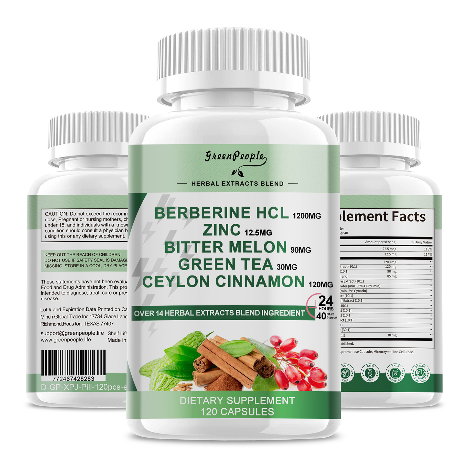 Berberine Supplement With Ceylon Cinnamon Support Immunity Function Heart Health