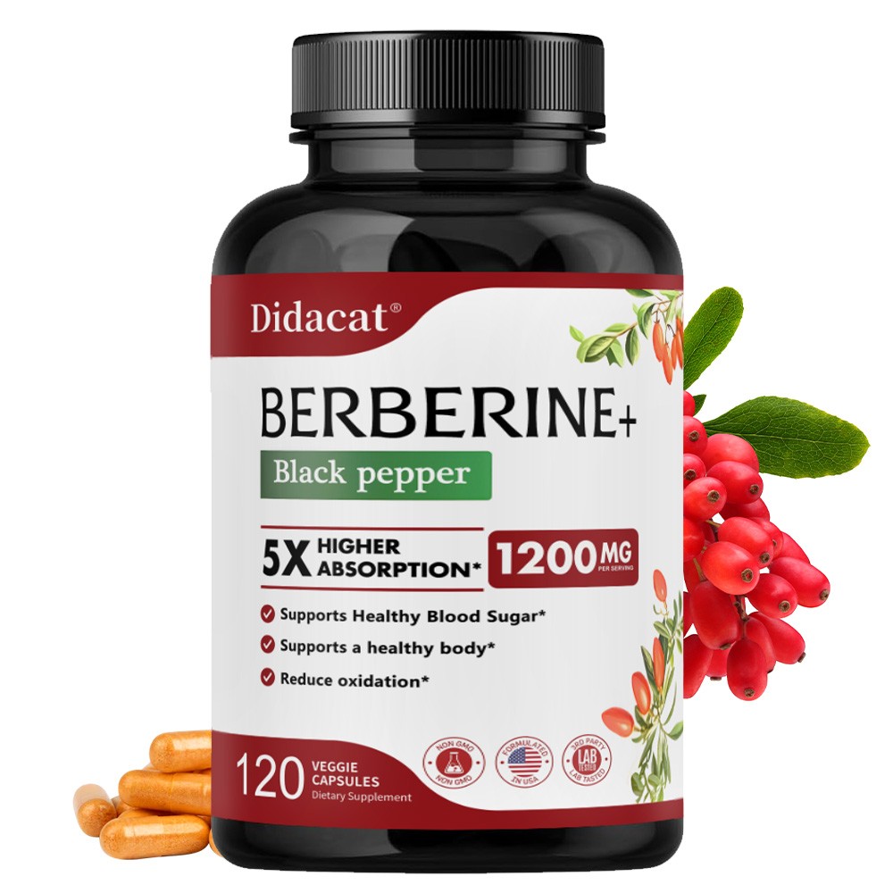 Premium Berberine HCL Extract 1200mg, Healthy Heart, High Absorption