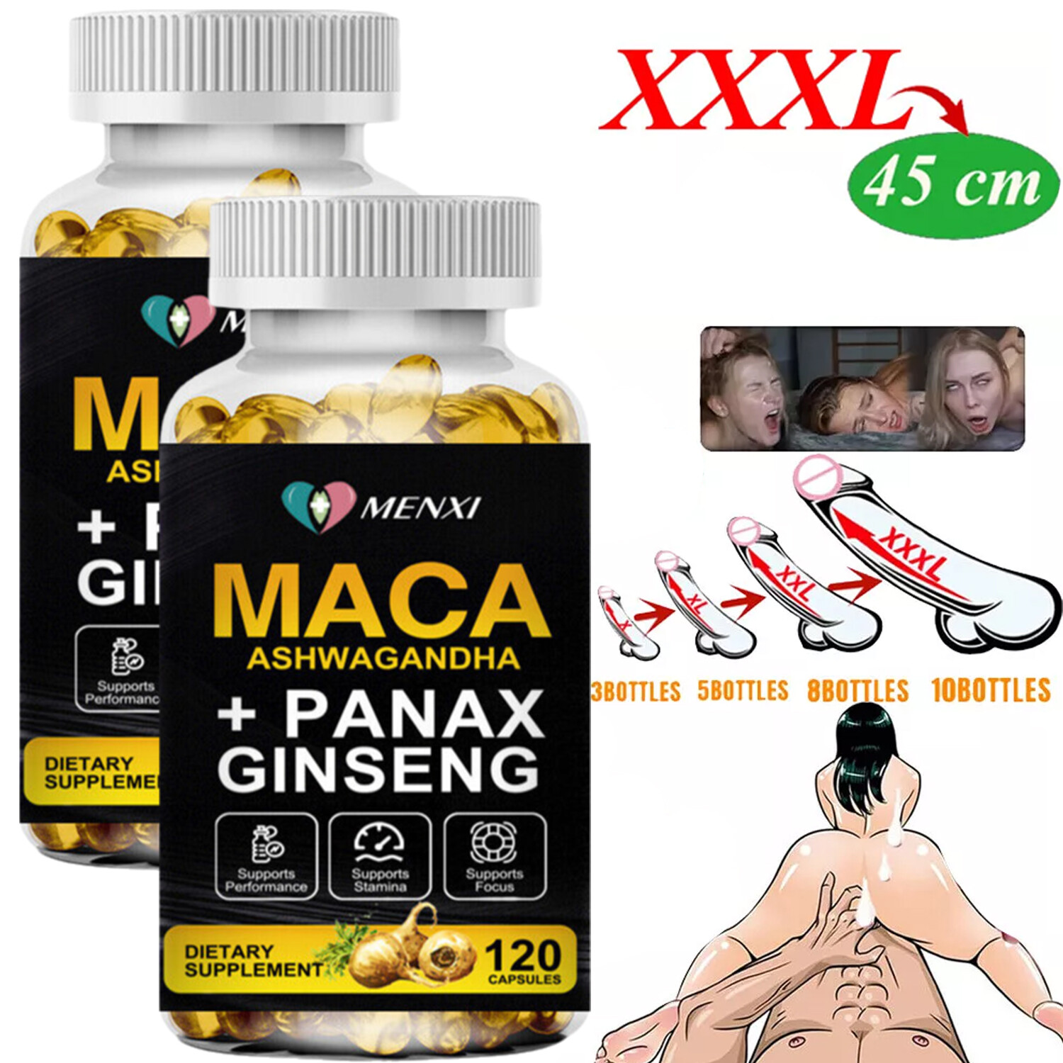 Male Enhancement Gummies Booster & Thicker Last Longer Stronger Bigger 240 Caps