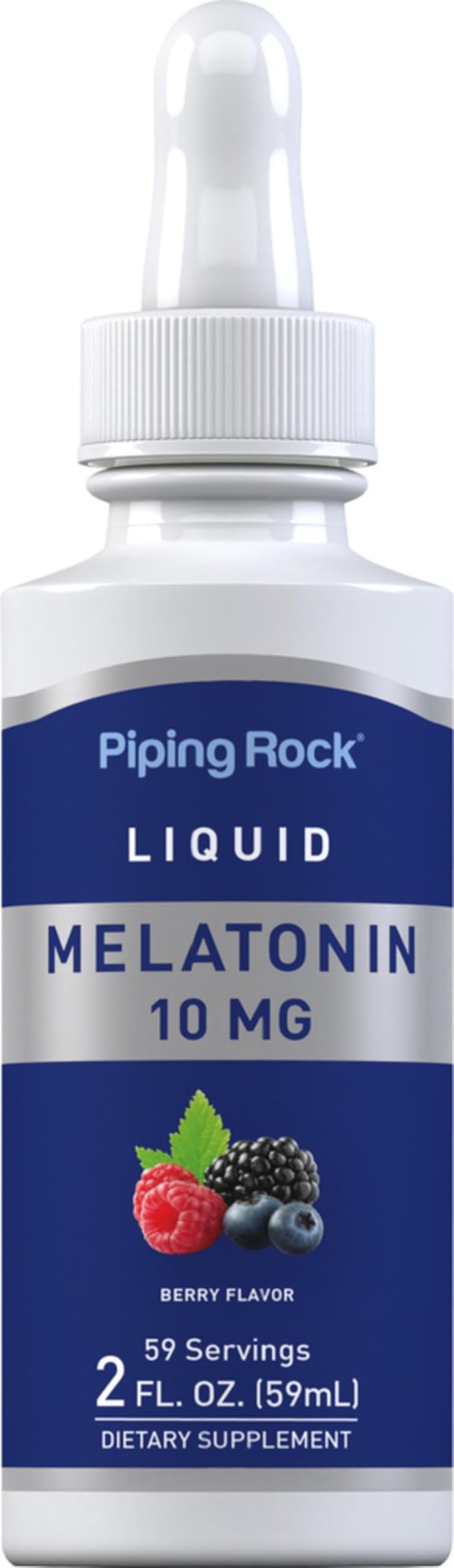 Piping Rock Liquid Melatonin 10mg | 2 fl oz | Berry Flavor Drops | Non-GMO, G…