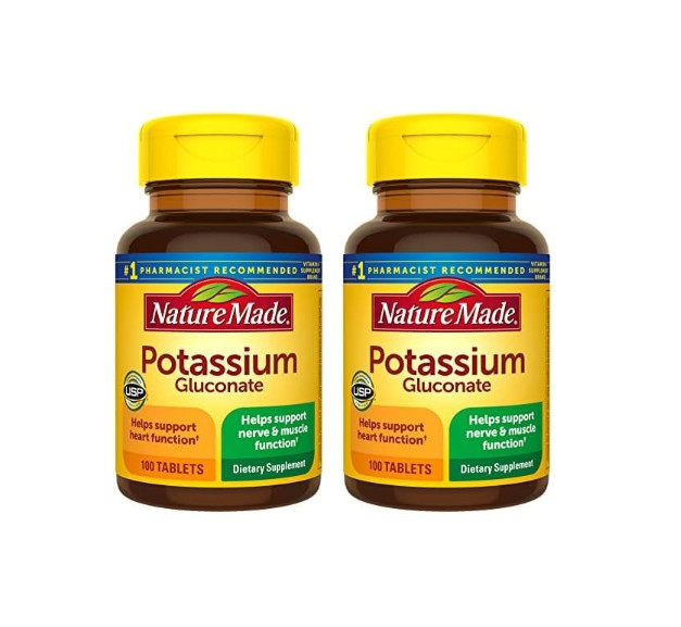 2 Pack Potassium Gluconate 550 mg 200 Tablets (2×100) Gluten Free Exp. 08/2028