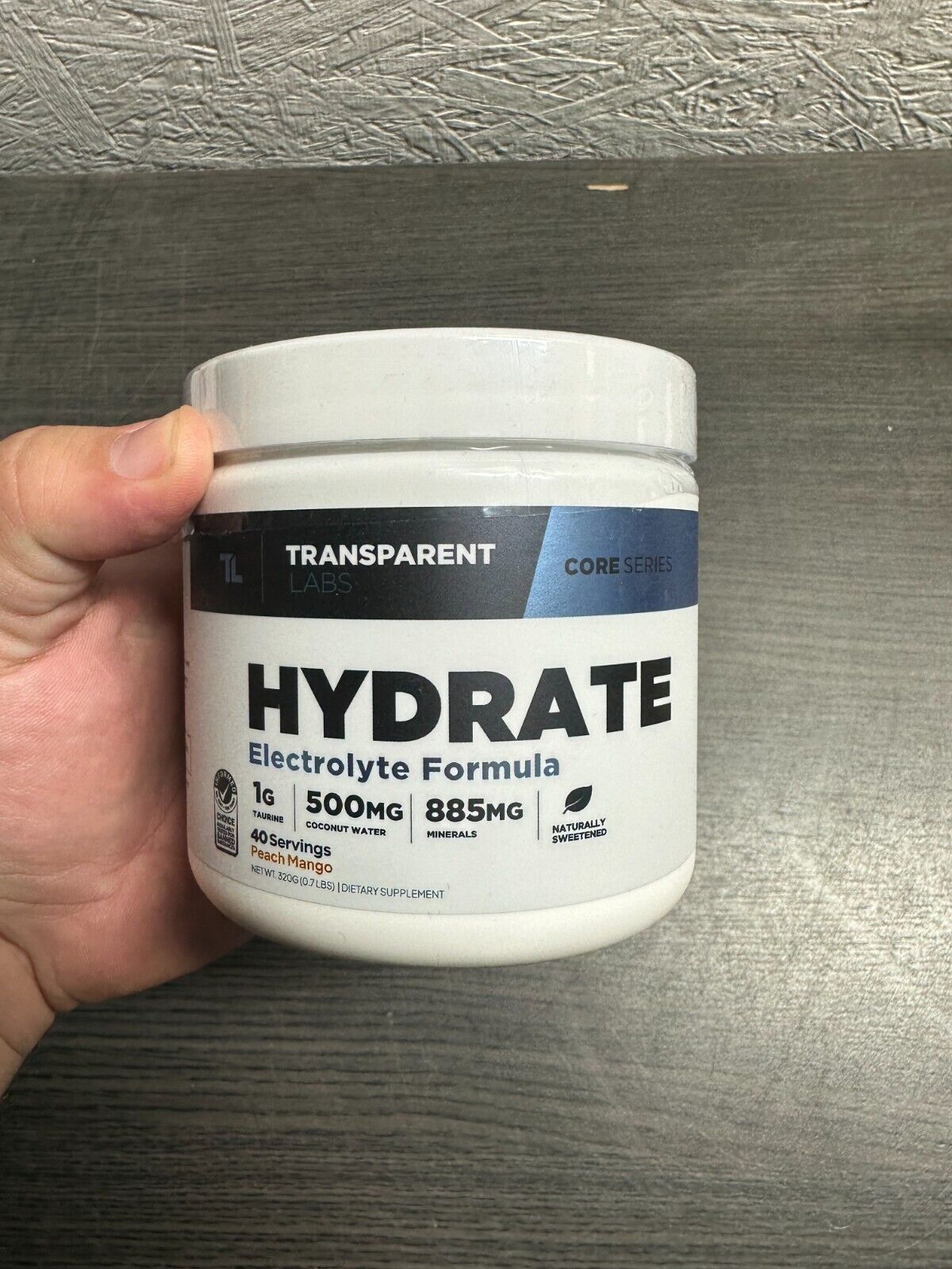 Transparent Labs Hydrate Electrolyte Formula  Peach Mango  40 Servings EXP 08/26