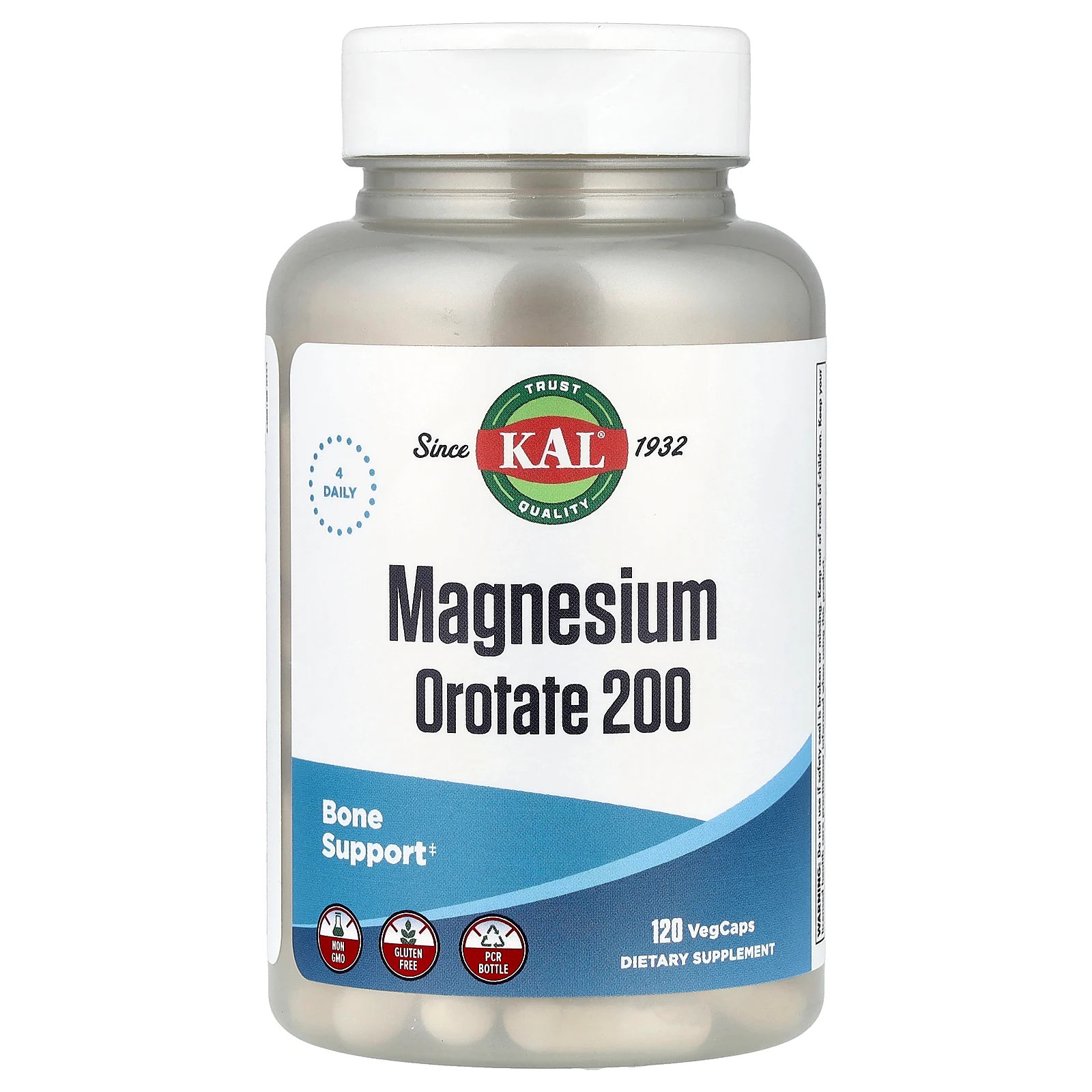 KAL  Magnesium Orotate 200  200 mg  120 Vegetarian Capsules