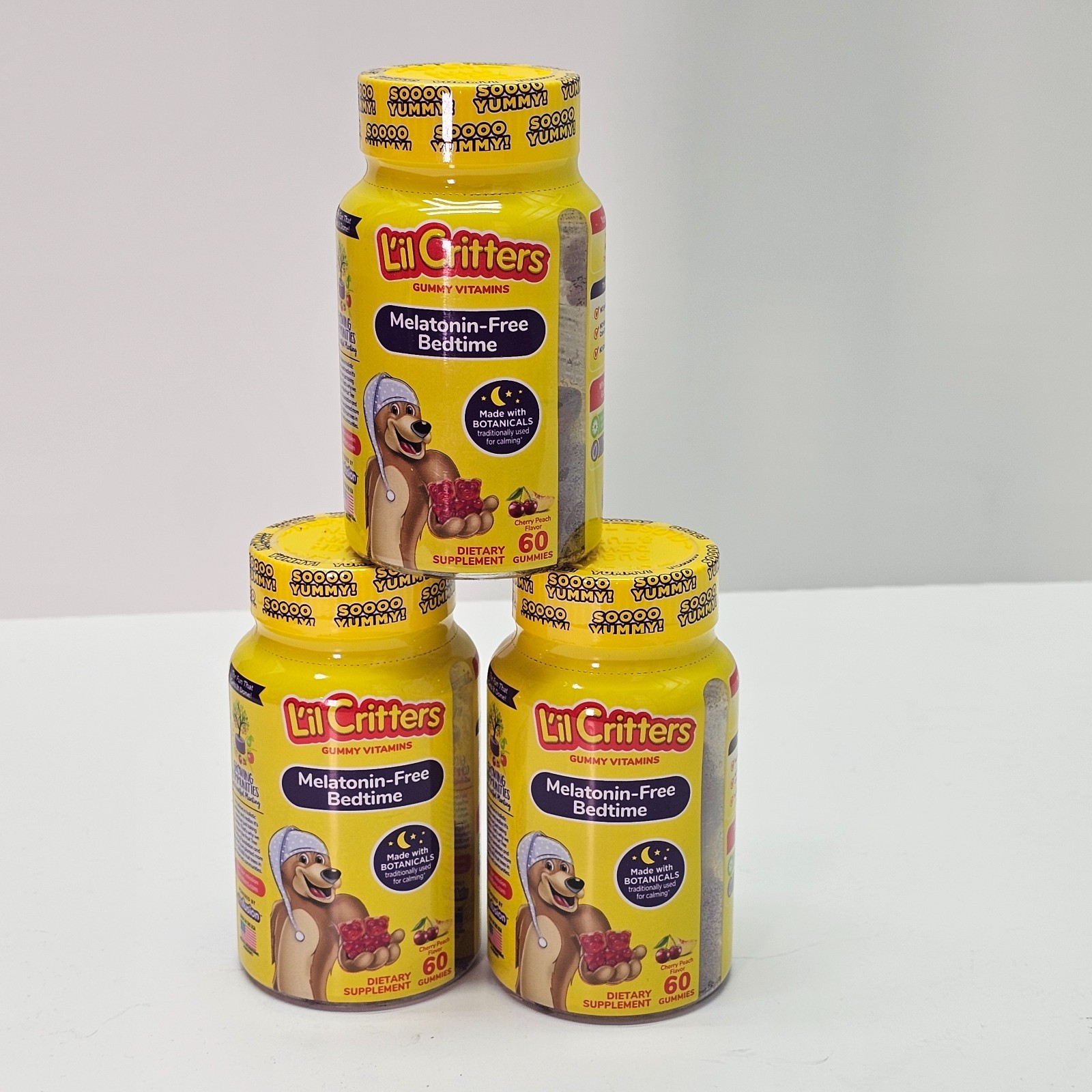 L’il Critters MELATONIN-FREE Bedtime Vitamin Supplement 180 GUMMIES CHERRY PEACH
