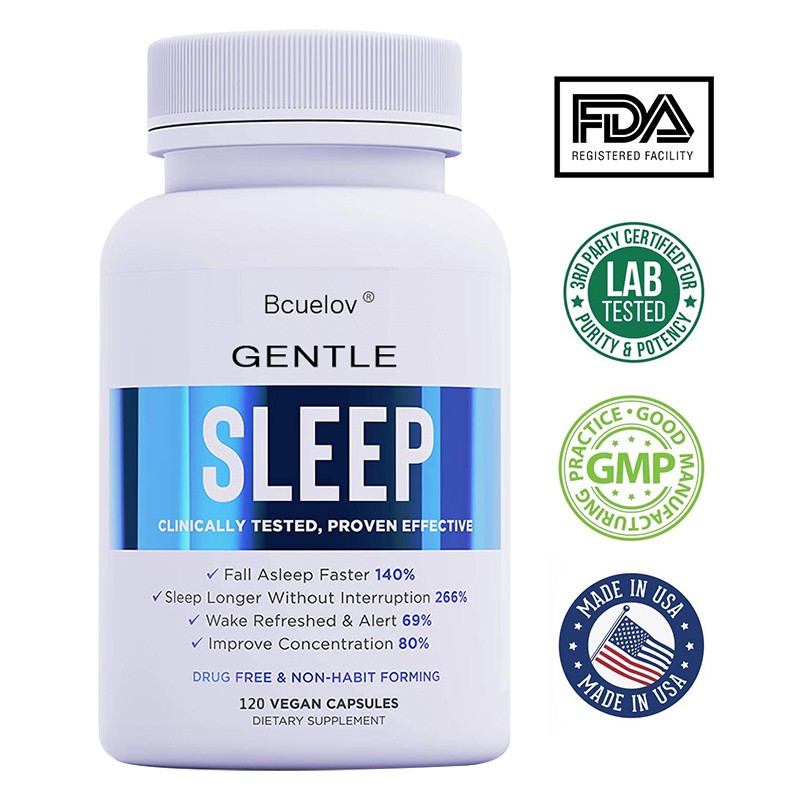 Sleep with L-Tryptophan, Magnesium – Fall Asleep Faster, Wake Refreshed-120 caps