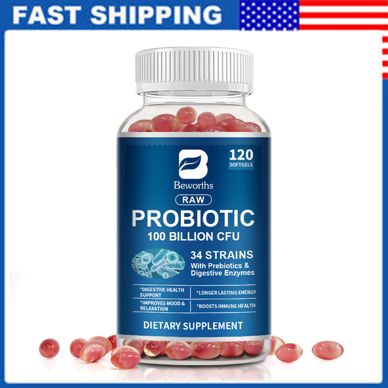 Probiotic 100 Billion CFU High Potency Digestive Immune Health 120 Softgels