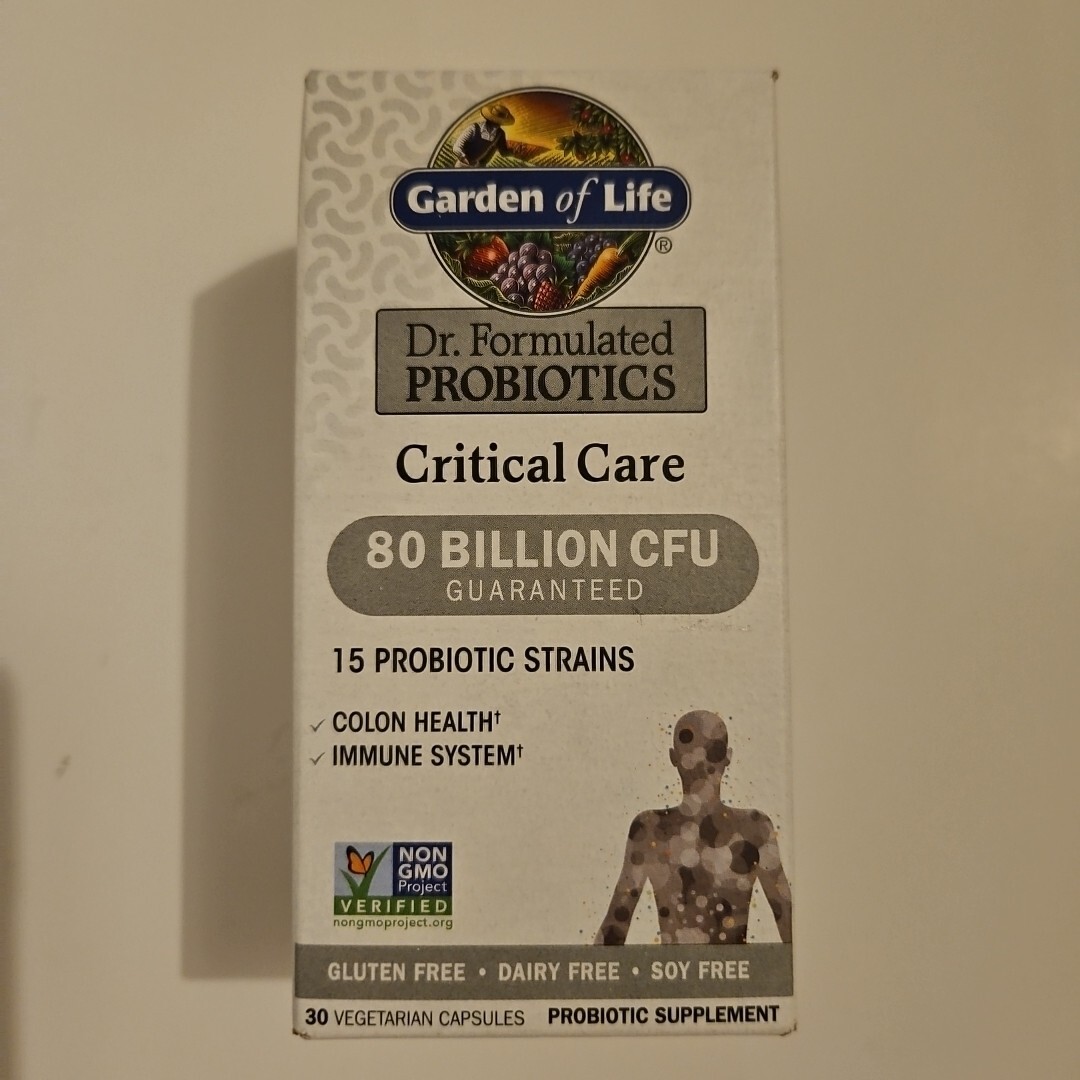 Garden of Life Probiotics Critical Care 80B CFU 30 Caps Exp 06/2026+