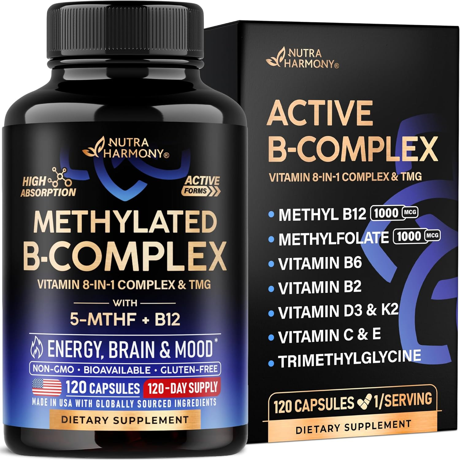 Methylated Multivitamin – B-Complex with Methylfolate & B12 – for Men & Women