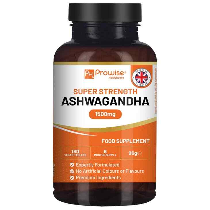 Ashwagandha 1500mg Standardized Extract 180 Tabs Super Strength All Natural