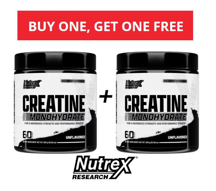 BOGO Nutrex CREATINE Monohydrate Powder Micronized Unflavored 60 Servings 300g
