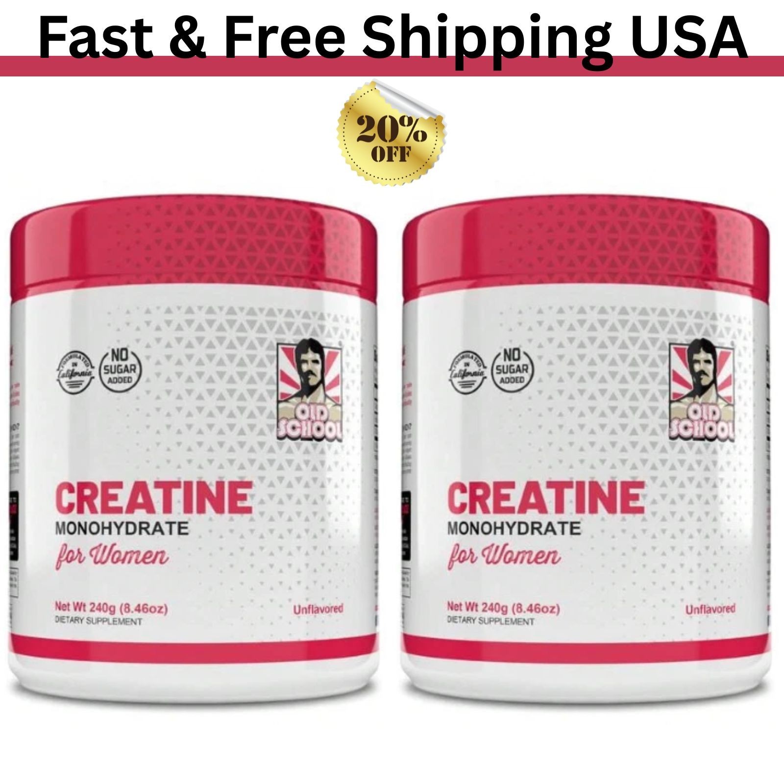 Creatine Monohydrate for Women Dietary Supplement (8.46oz) Pack of 2 USA