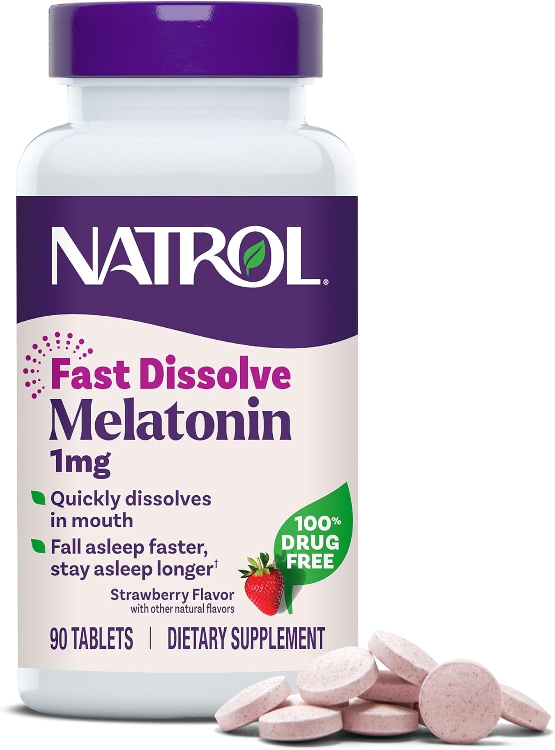 Melatonin Fast Dissolve,Sleep Support for Adults- Melatonina Apoyo Sueño Adultos