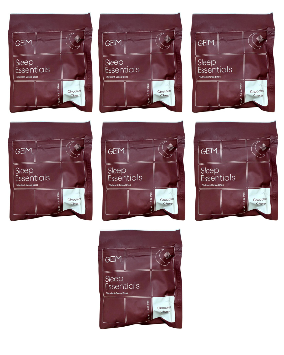 (7 Pack) Natural Sleep Aid Bites Earthy Chocolate Cherry GEM Melatonin Free