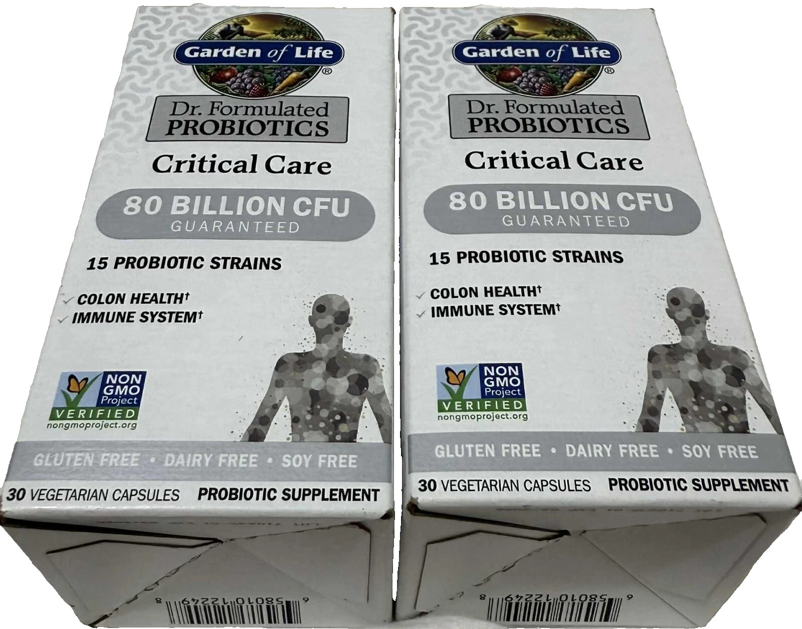 LOT OF 2 Garden of Life Dr Form Probiotics Critical Care 80 Bill CFU 30 Caps NEW