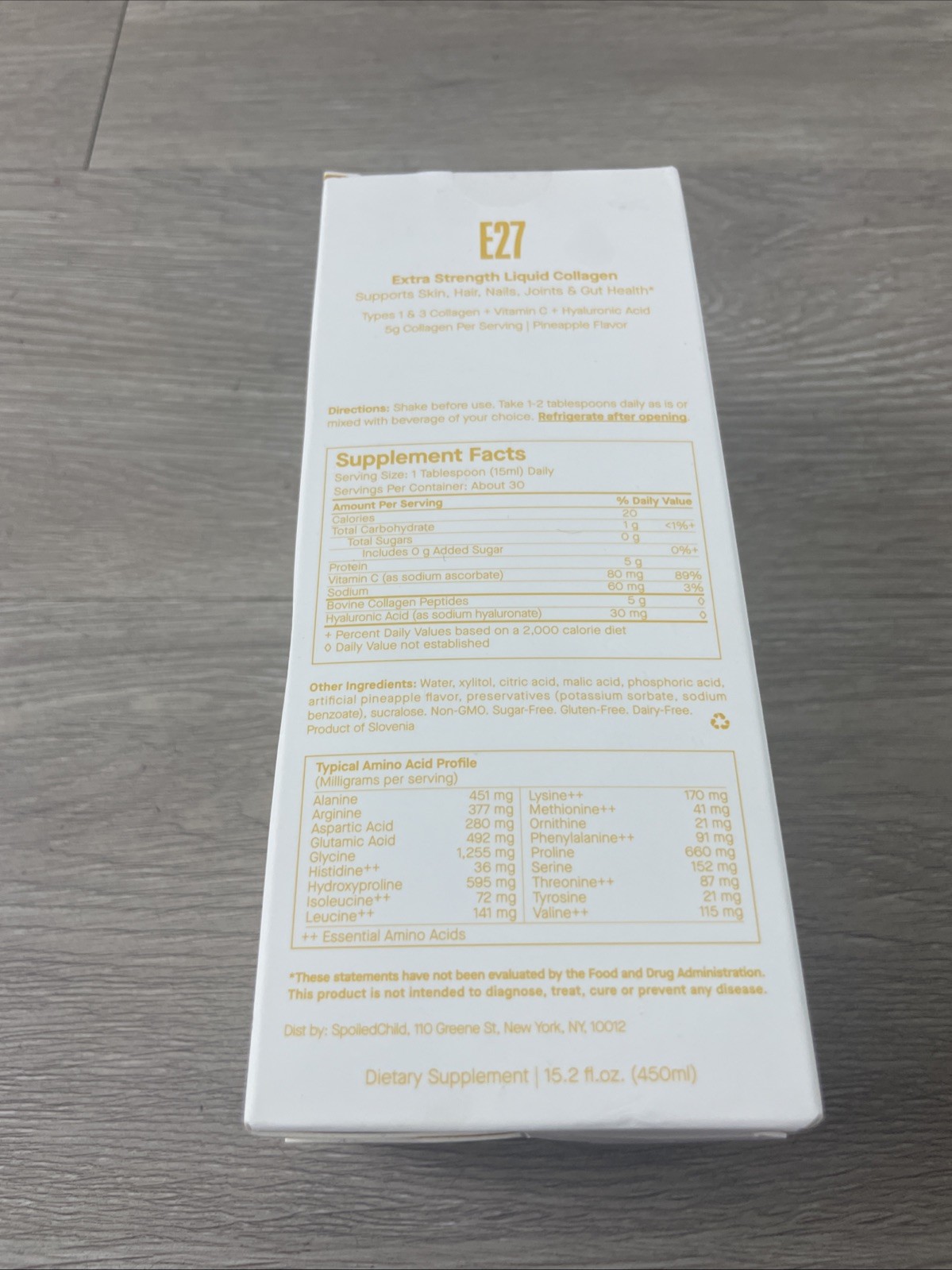 Spoiled Child E27 Extra Liquid Collagen Pineapple Flavor new 15.2oz