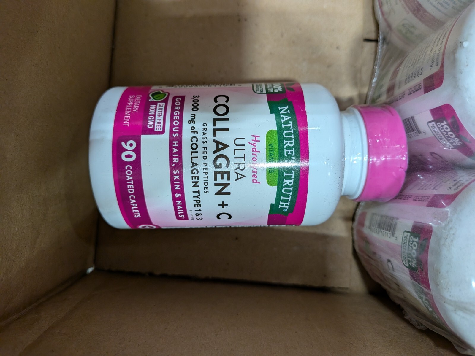 NATURE’S TRUTH HYDROLYZED ULTRA COLLAGEN + VITAMIN C 90 COATED CAPLETS 02/2026