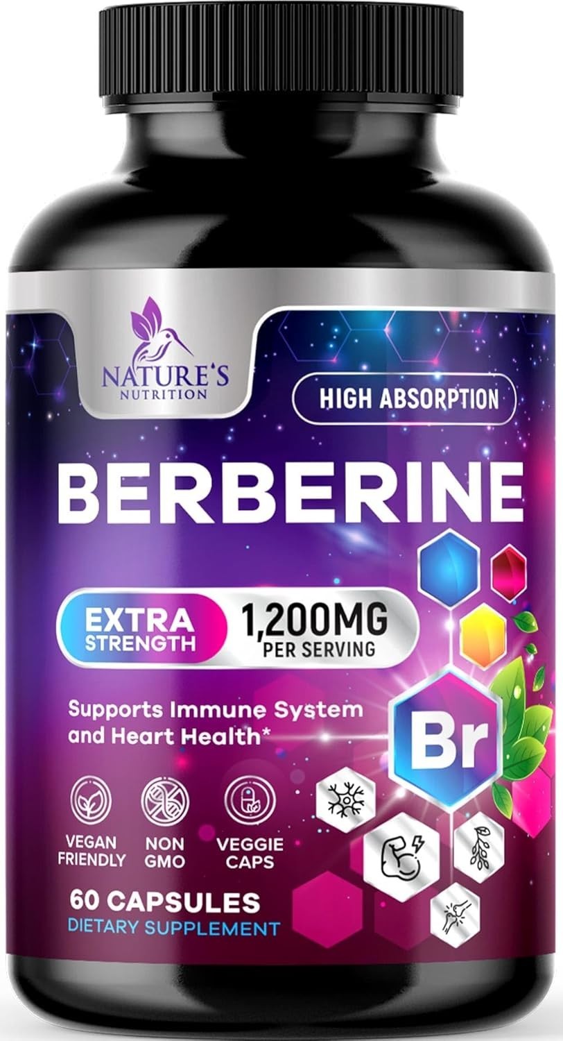 Berberine HCL 1200mg Supplement – Berberine HCI Capsules High Absorption Health