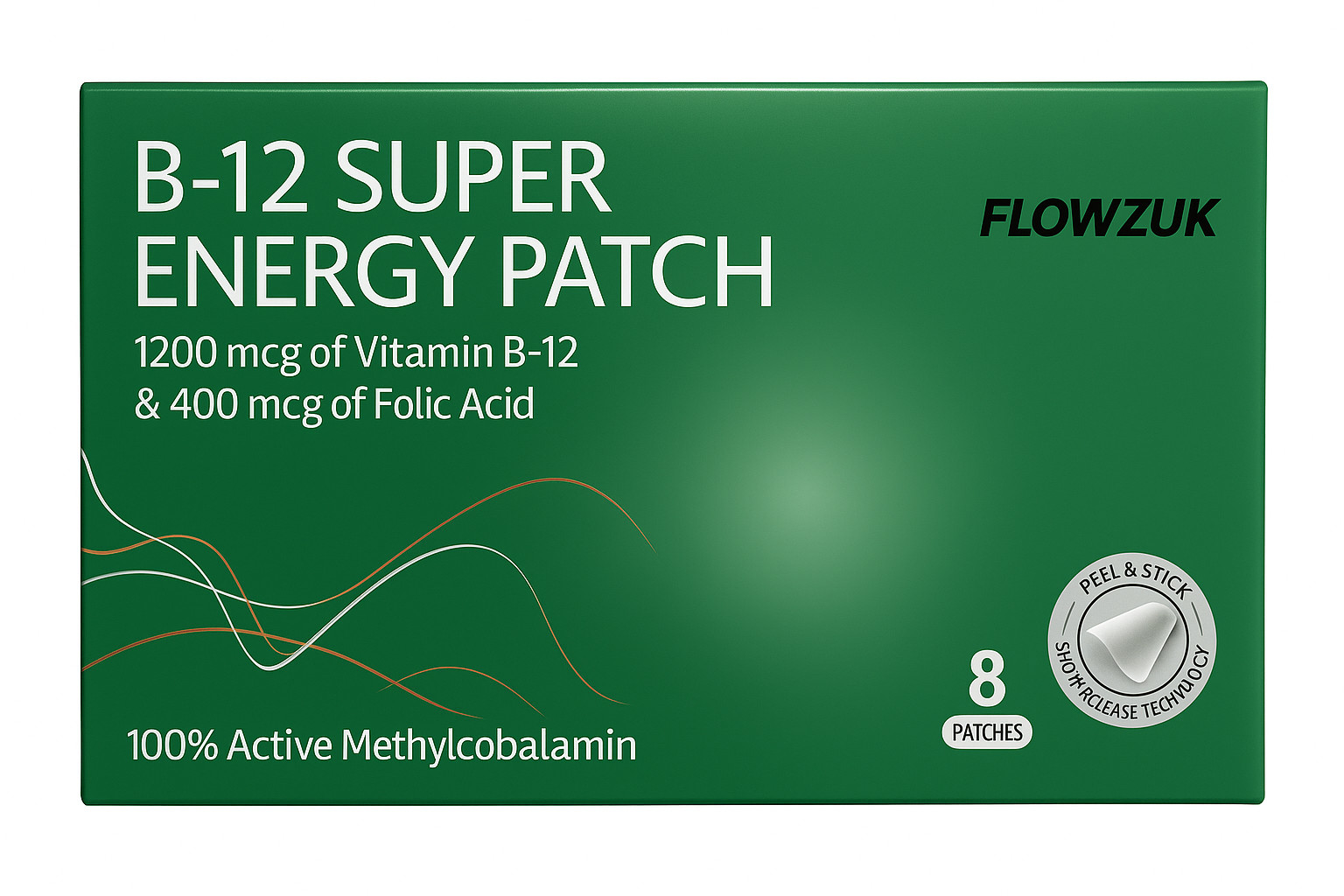 Vitamin B12 energy Patches Transdermal High Strength Complex Folic Acid 8pcs