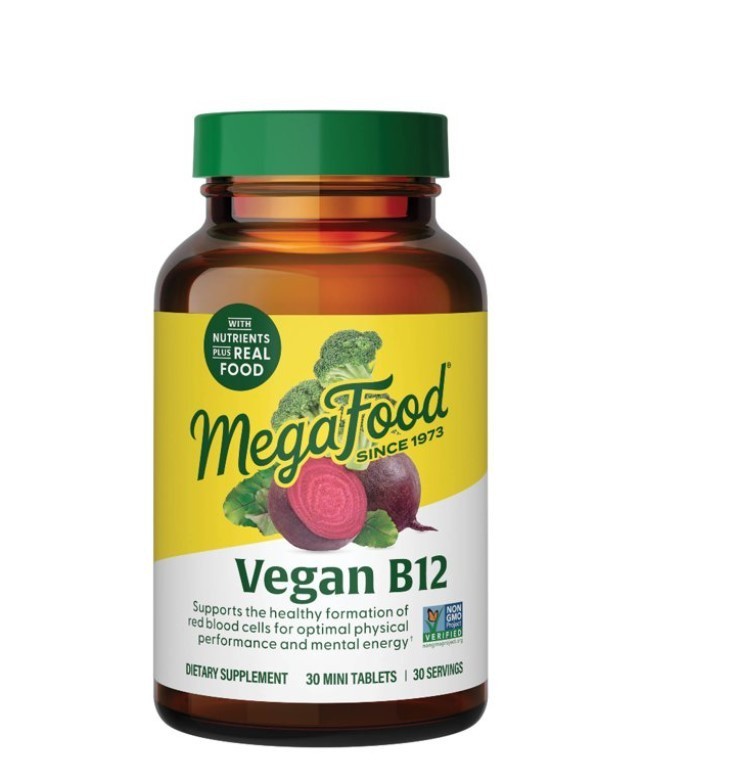 MegaFood Vegan Vitamin B12 – Vitamin B6, Folic Acid – Nervous & Heart Health