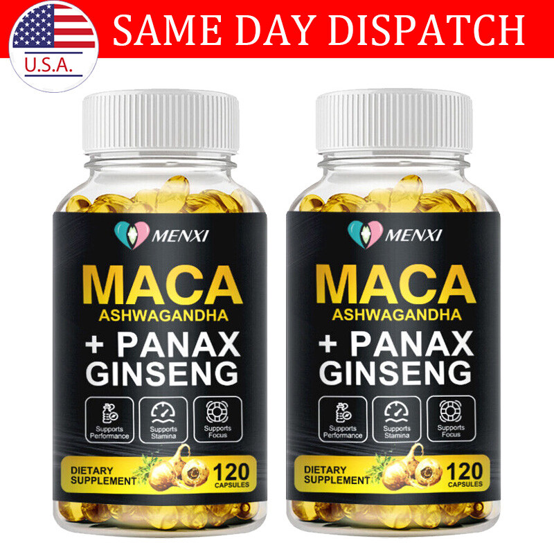 Organic Maca Root Capsules | 240 Pills | Peruvian Maca Extract for Men & Women