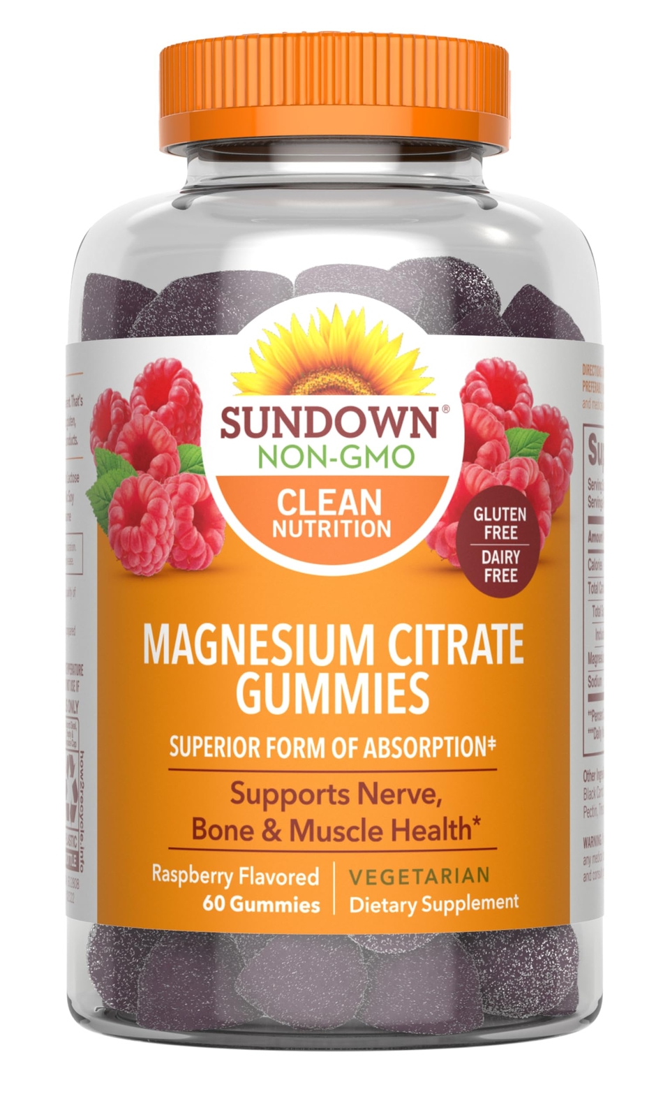 Sundown Magnesium Citrate Gummies, Supports Nerve, Bone & Muscle Health,