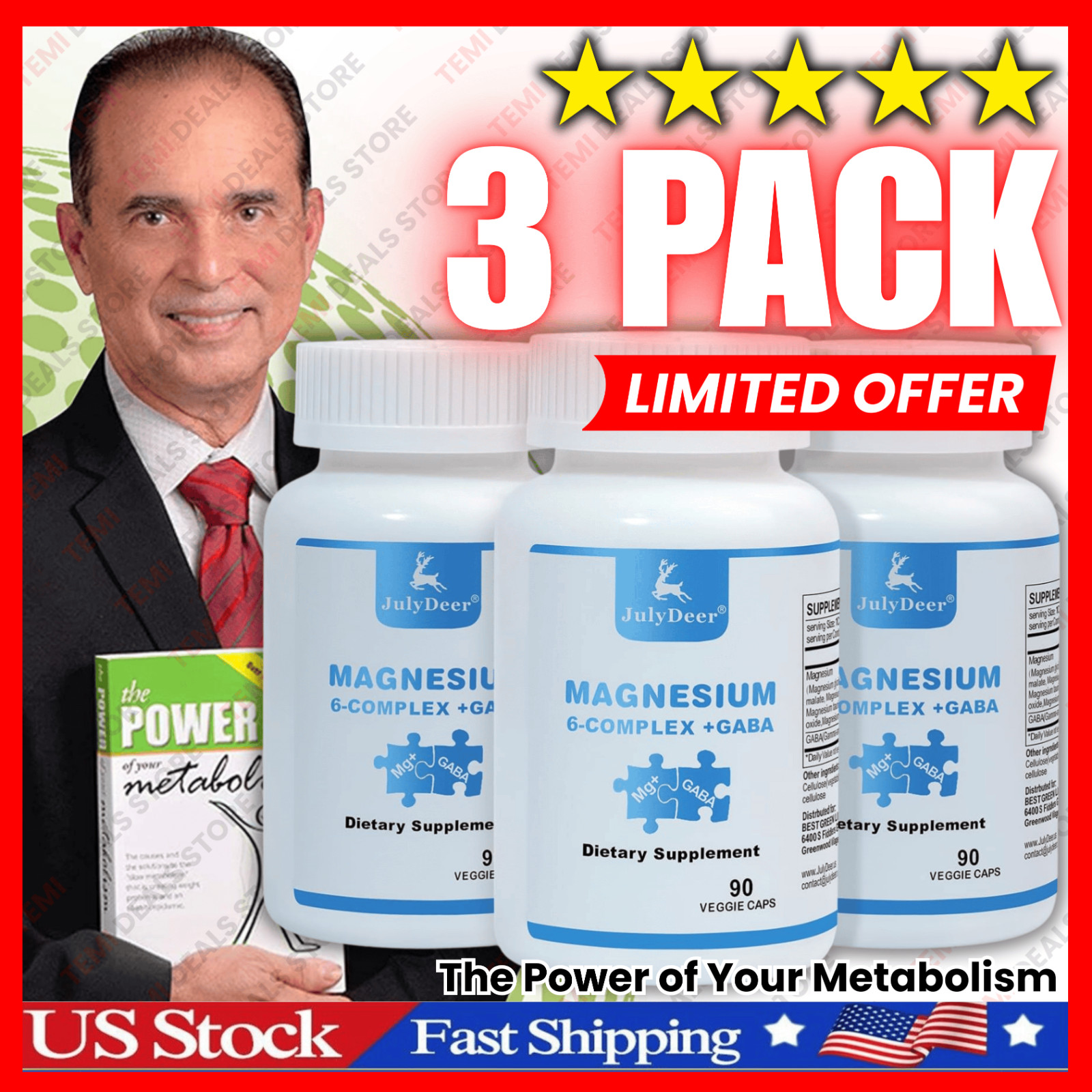 Magnesio 3 en 1 (L-Treonato, Quelato de Bisglicinato, Citrato) Pack of 90 | NEW*