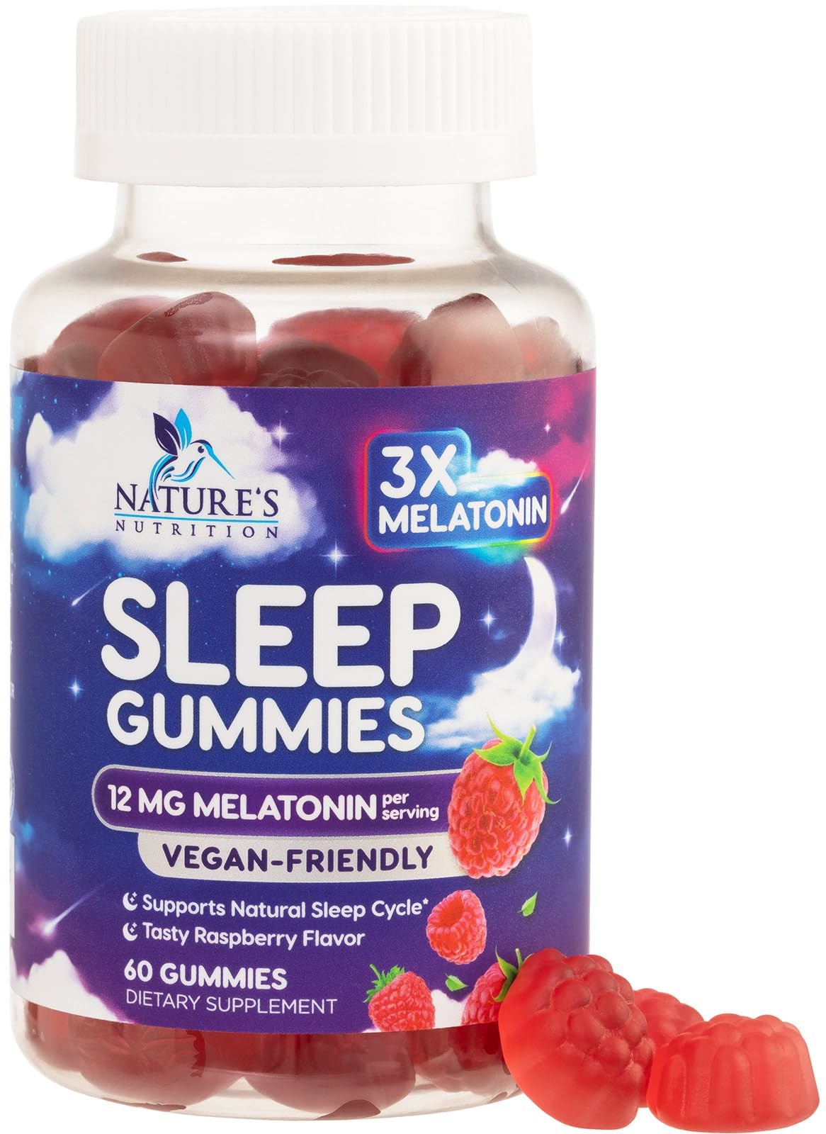 Melatonin Gummies – Extra Strength Sleep Support Gummy, 12 mg Melatonin Sleep…