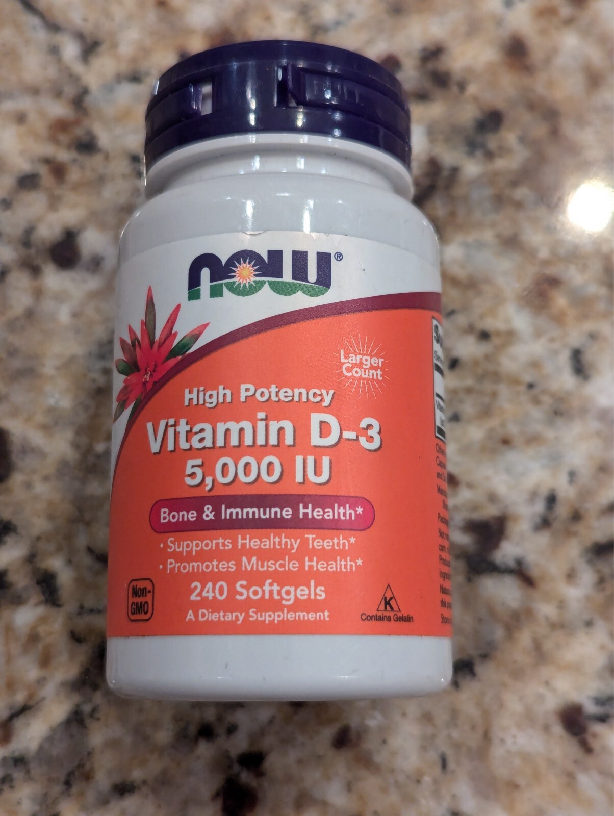 Now Foods – High Potency Vitamin D-3 5000 IU 240 Softgels exp: 11/2027