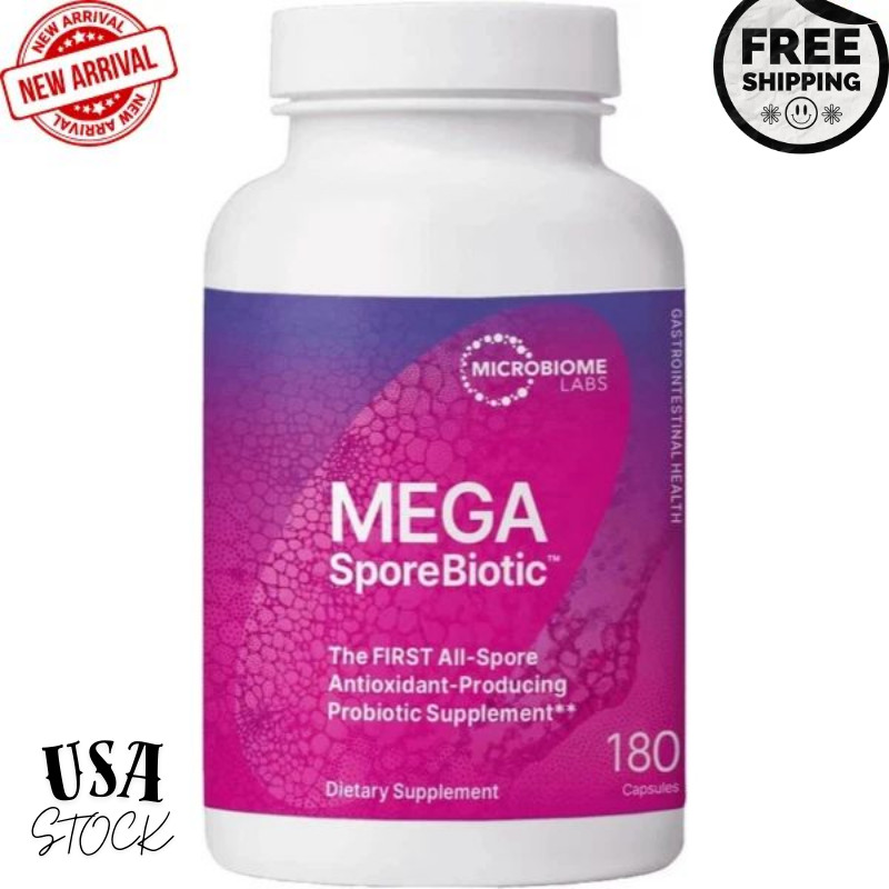 Mega Sporebiotic 180 Capsules Microbiome, Gut Health Probiotic Men And Women