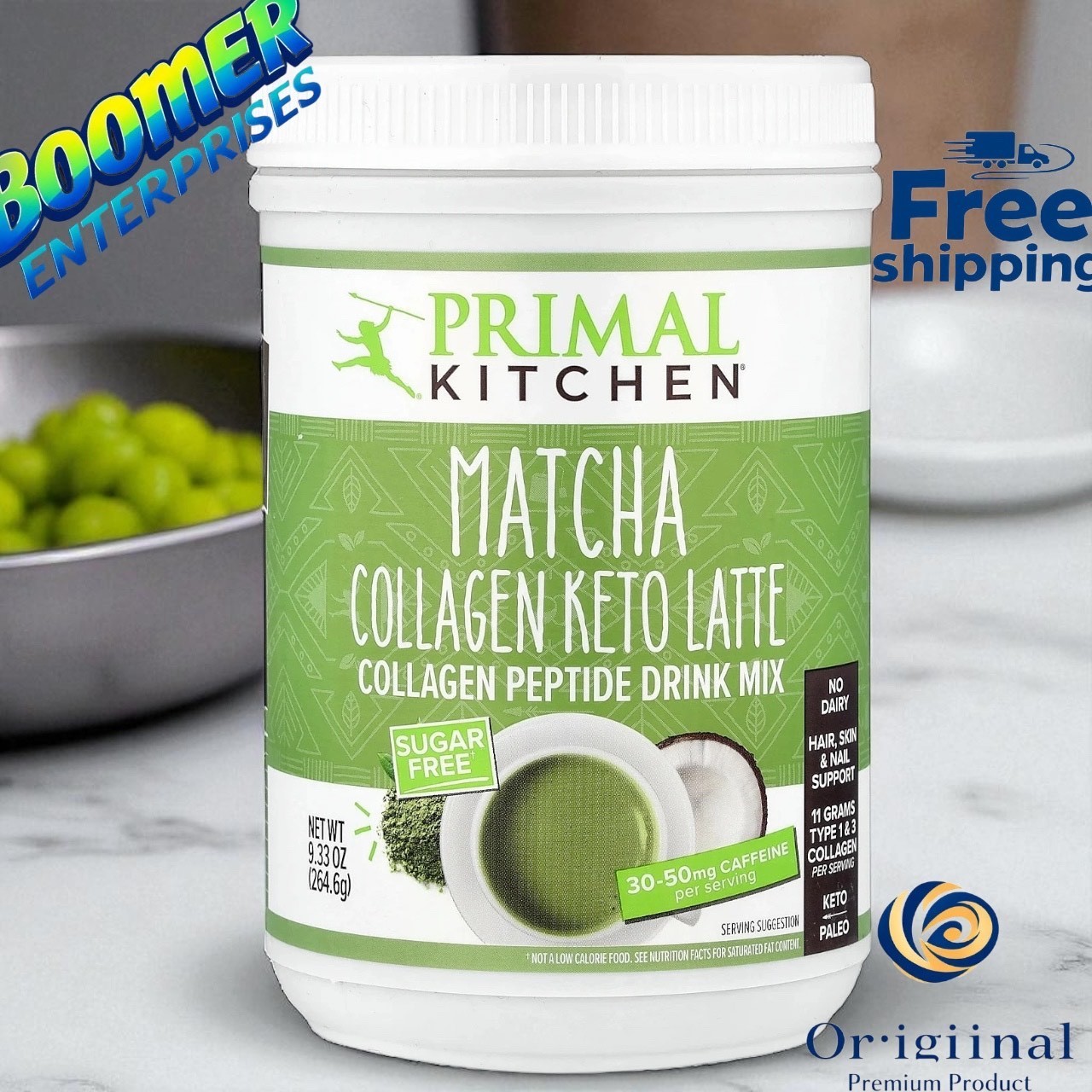 Collagen Keto Latte Matcha Primal Kitchen Peptides Powder Sugar Free Supplement