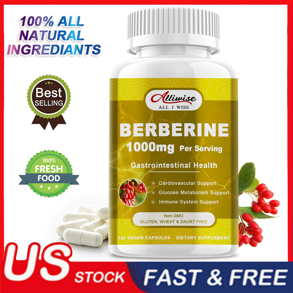 Premium Berberine HCL Extract 1000mg, Healthy Cholesterol, Anti-inflammatory US