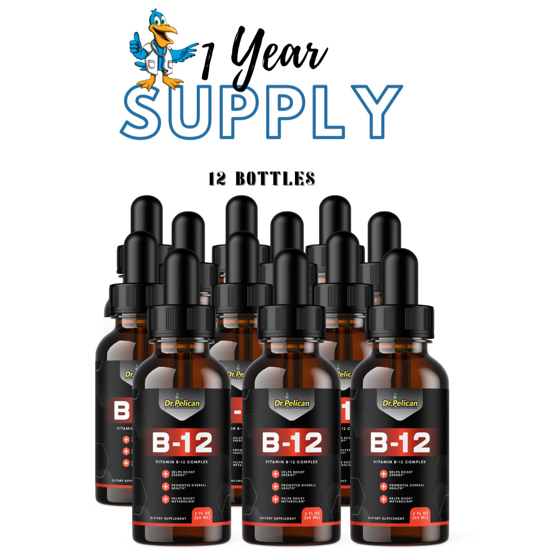 Vitamin B-12 Liquid Drops- Keto & Weight Support -12 Bottles-720ml (2fl oz)