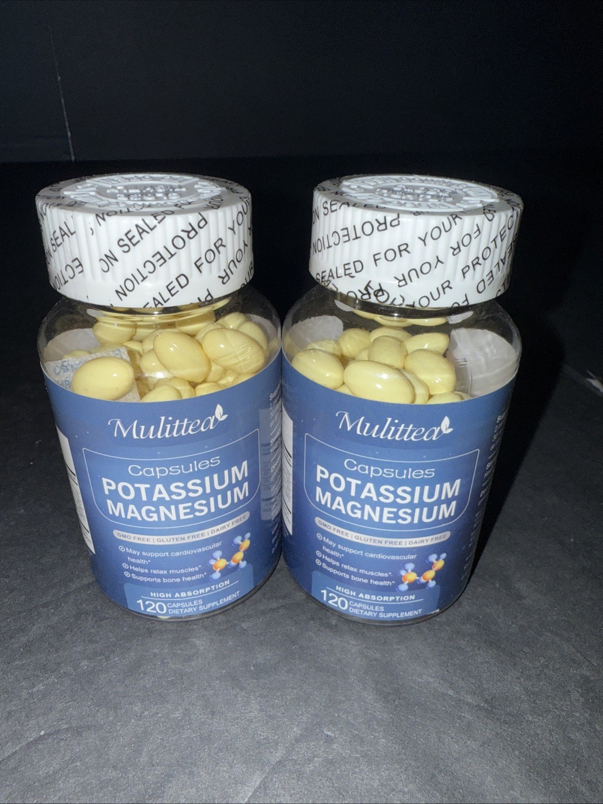Mulittea Potassium Magnesium Capsules 120 Lot of 2 New Sealed