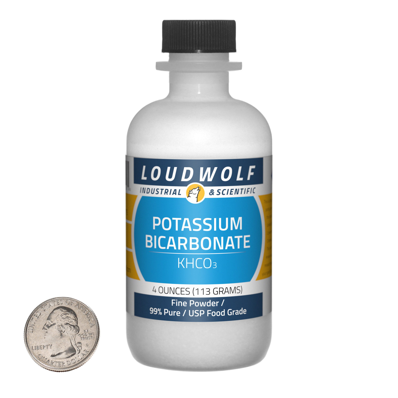 Potassium Bicarbonate / 4 Ounce Bottle / 99% Pure USP Food Grade / Fine Powder