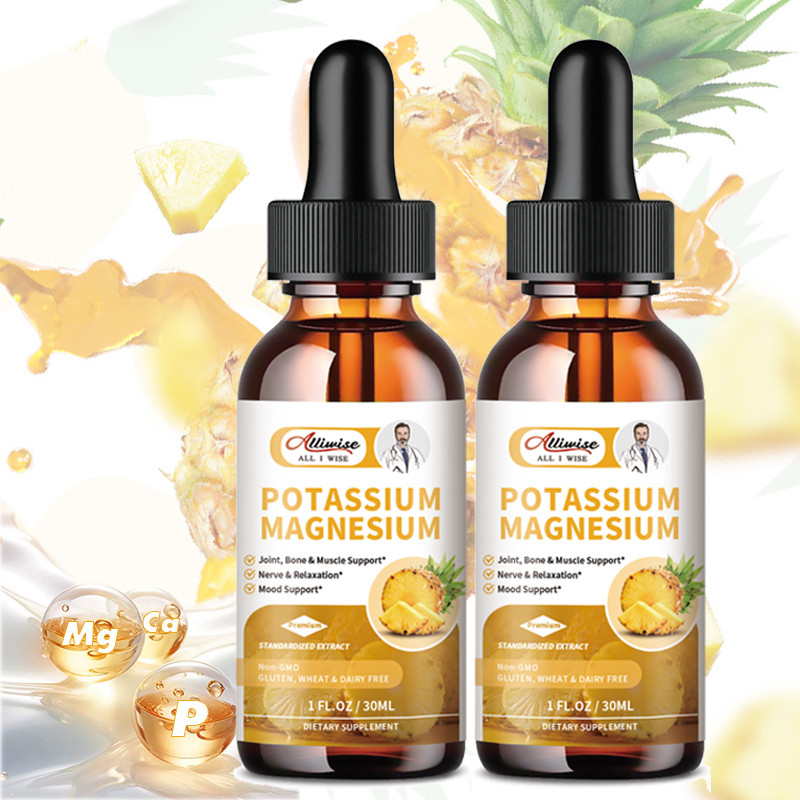 Potassium Magnesium Liquid Drop High Absorption Plus Calcium, Vitamin D3, Zinc