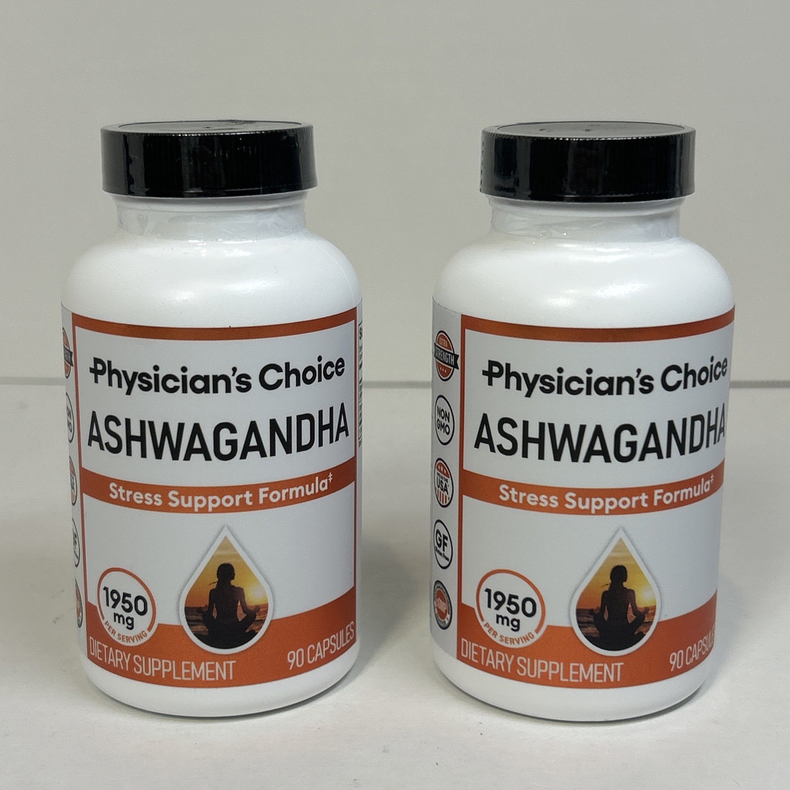 Physicians Choice Ashwagandha Supplement 1950mg Bioavailable Organic Root 2 Ct