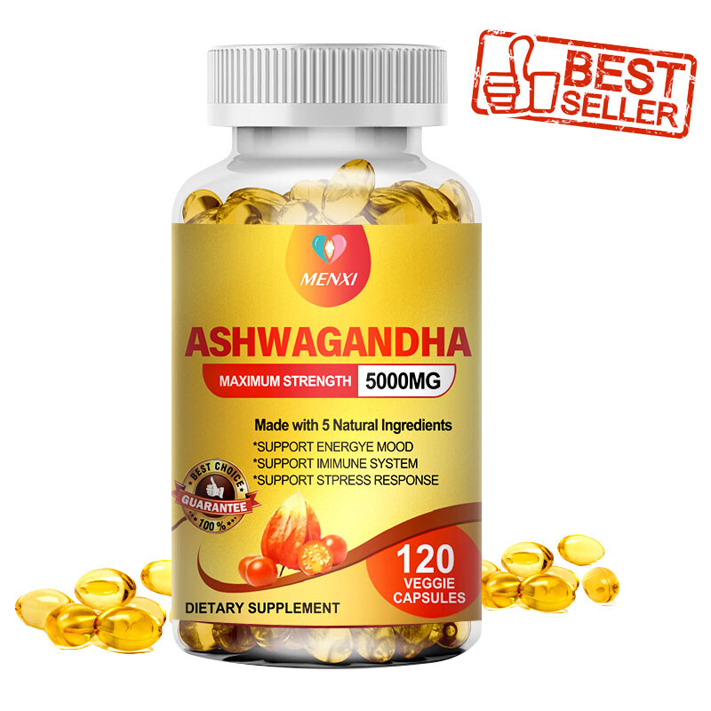 5000mg Ashwagandha Capsules – 120 Vegan Pills – Anxiety,Stress,Immune Support
