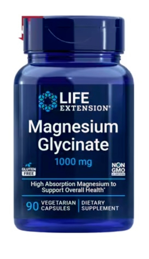 Magnesium Glycinate 1000mg 90 Caps Magnesium Bisglycinate/ Life Extension