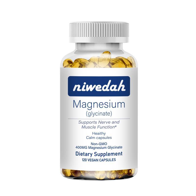 Magnesium Glycinate Supplement to Support Stress Relief Sleep Health 120 Capsule
