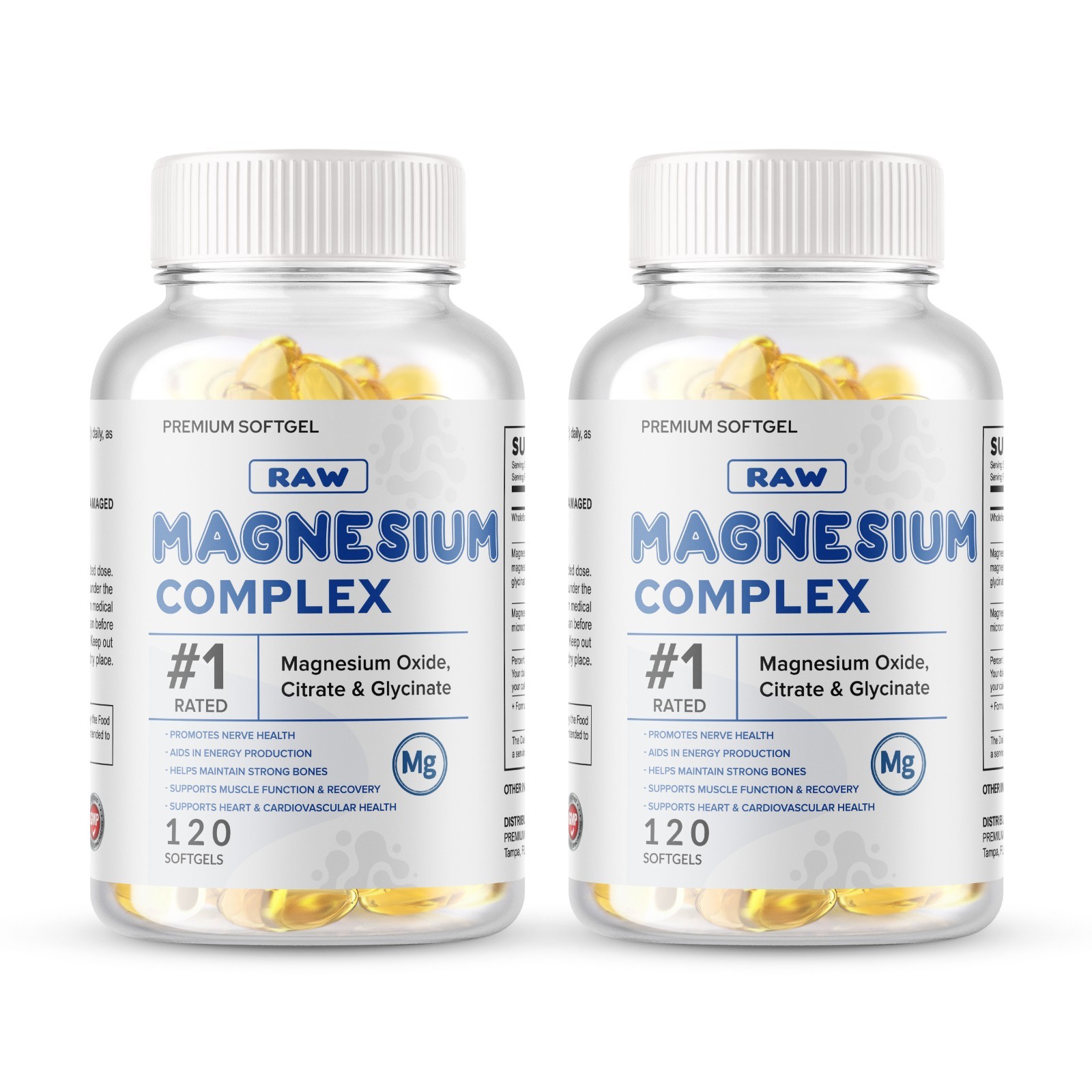 Magnesium Complex 500mg 240 Softgels Gluten Free Non-GMO Premium Mineral Blend