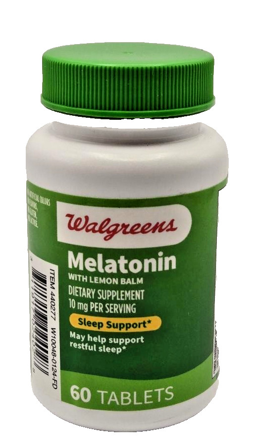 Walgreens Melatonin Supplement Sleep Support 10 mg 60 Tablet EXP 3/2027