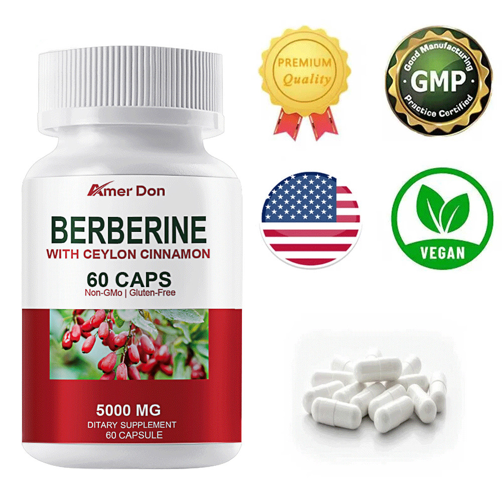 Premium Berberine HCL 5000mg High Potency Anti-inflammatory,Blood Sugar Support